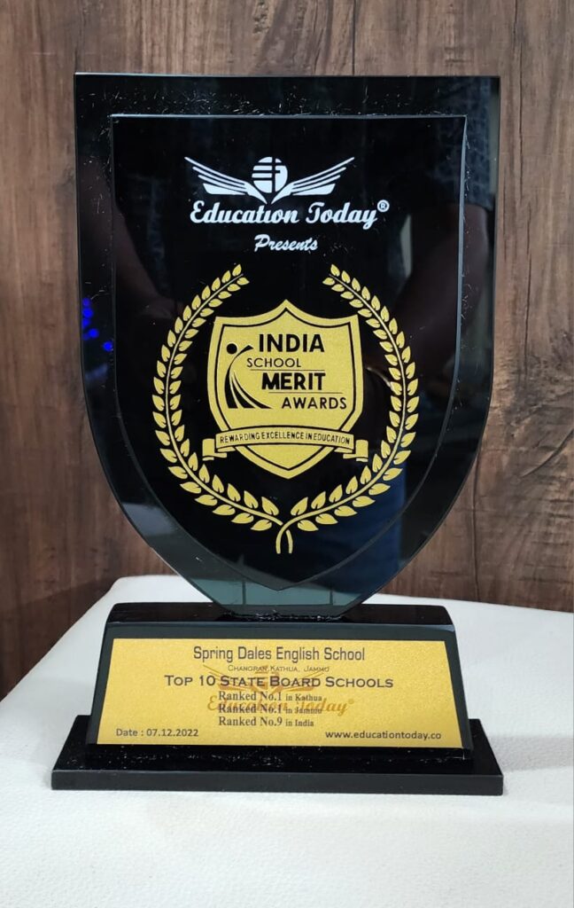 trophy-pic-648x1024 Spring Dales Kathua ranks 9th in India