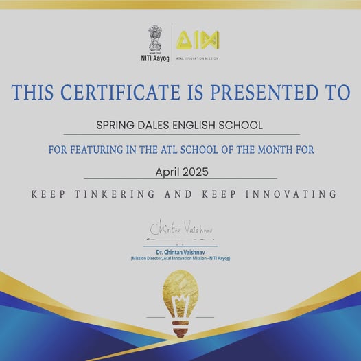 Atl Proud Moment for Spring Dales English School Kathua!